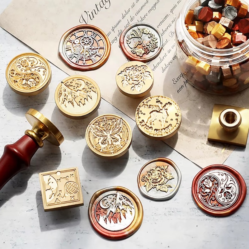 Wax Seal Stamp Set - 9 Wax Seals+1 Handle, Wax Seal