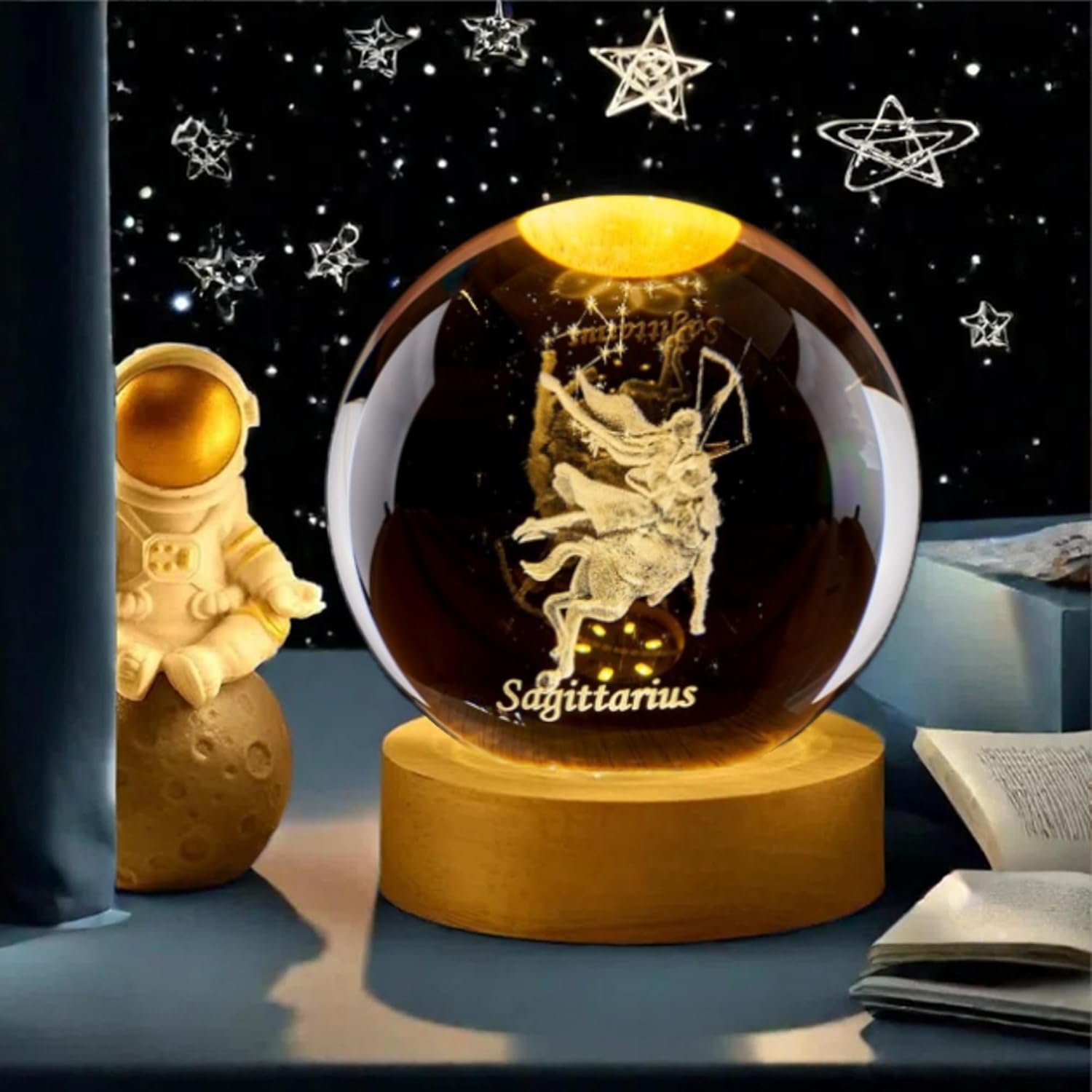 3D Sagittarius Crystal Ball wi - Paper Weight Crystal 评论和价格