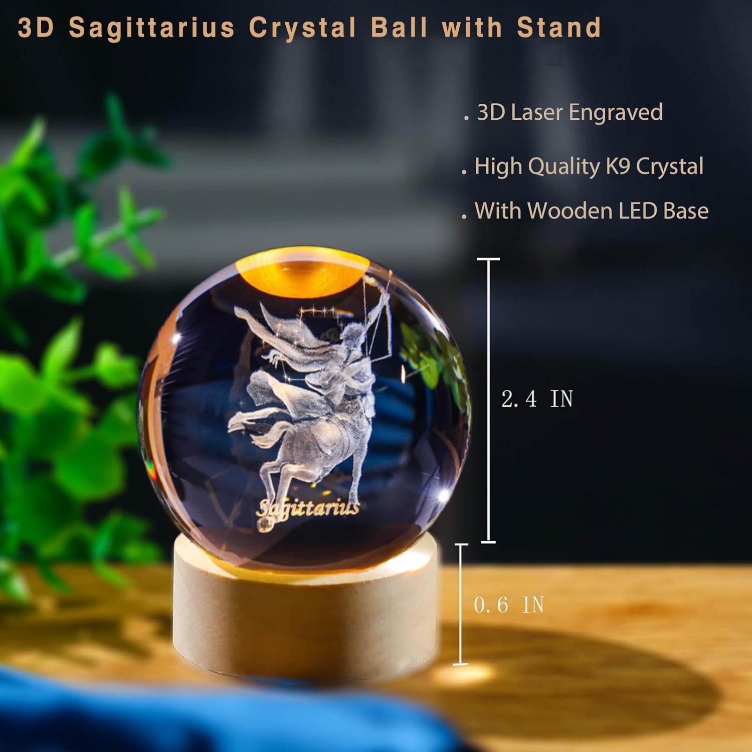 3D Sagittarius Crystal Ball wi - Paper Weight Crystal 评论和价格