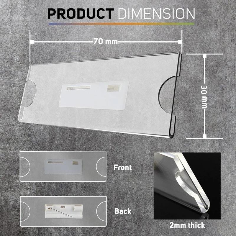 Clear Safety Pin Clip Brooch U - Index Card Holder 评论和价格
