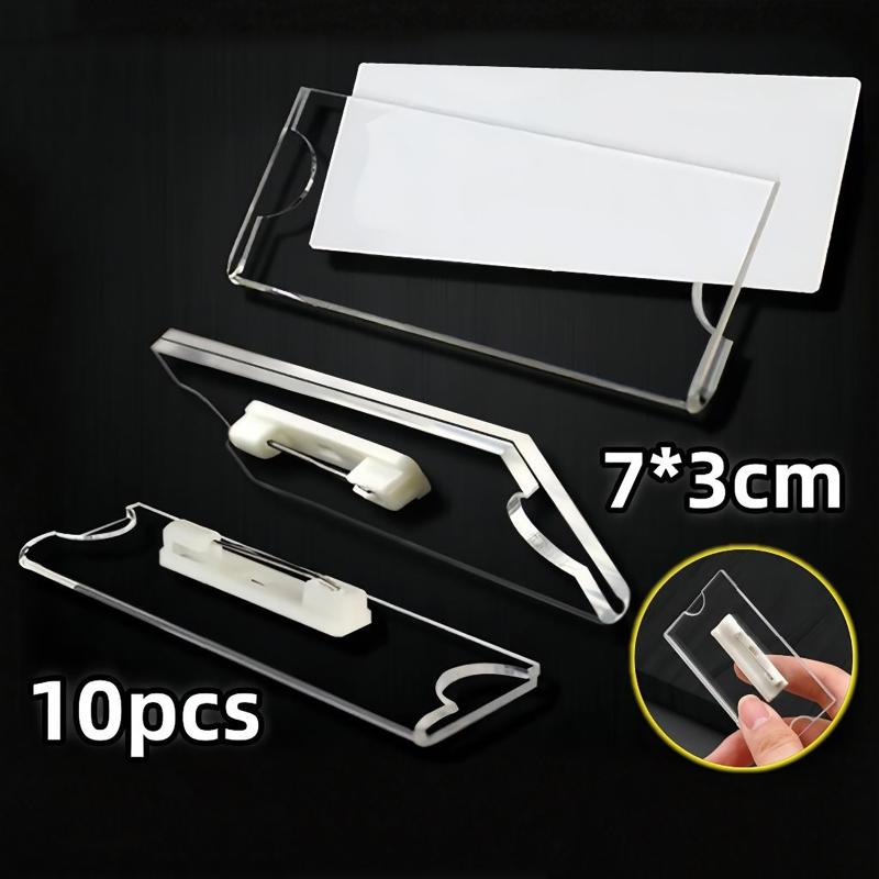 Clear Safety Pin Clip Brooch U - Index Card Holder 评论和价格