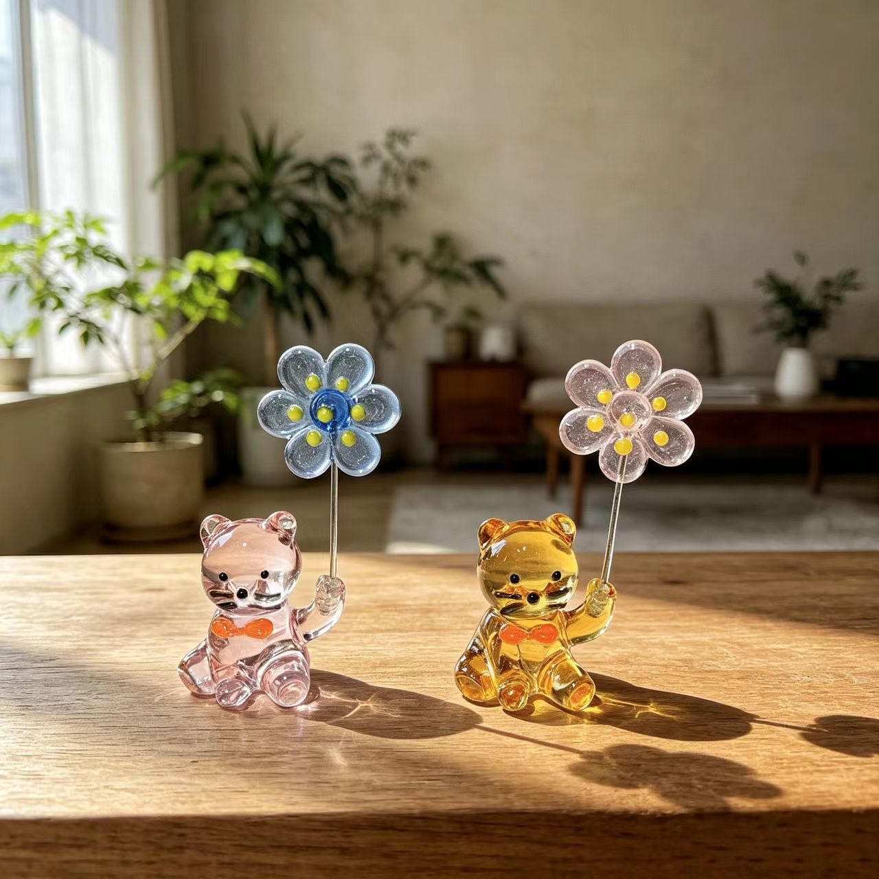Japanese-Style Glass Kitten Pa - Paper Weight Crystal 评论和价格