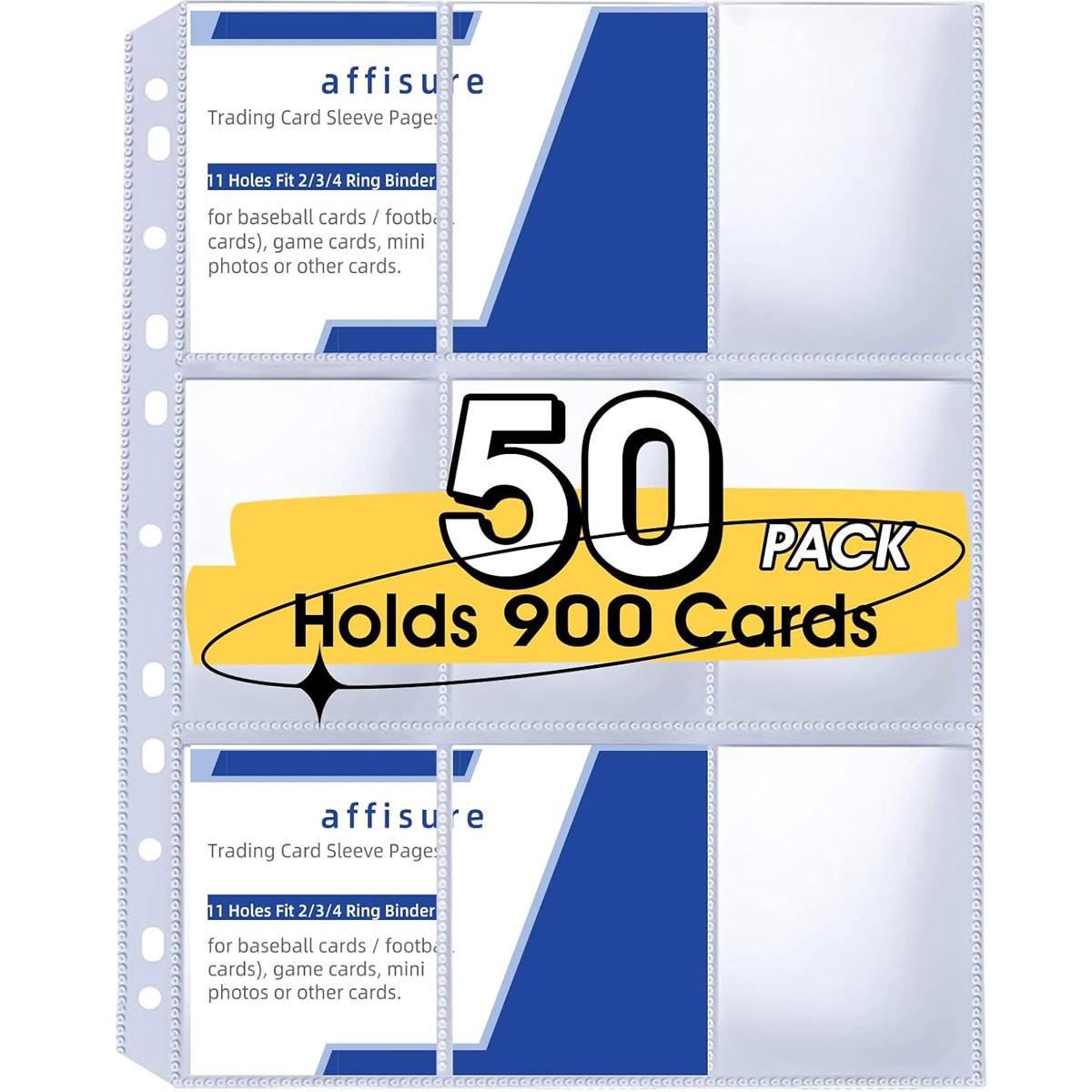 50 Pack 9 Pocket Card Sleeves  - Card Index Box 评论和价格