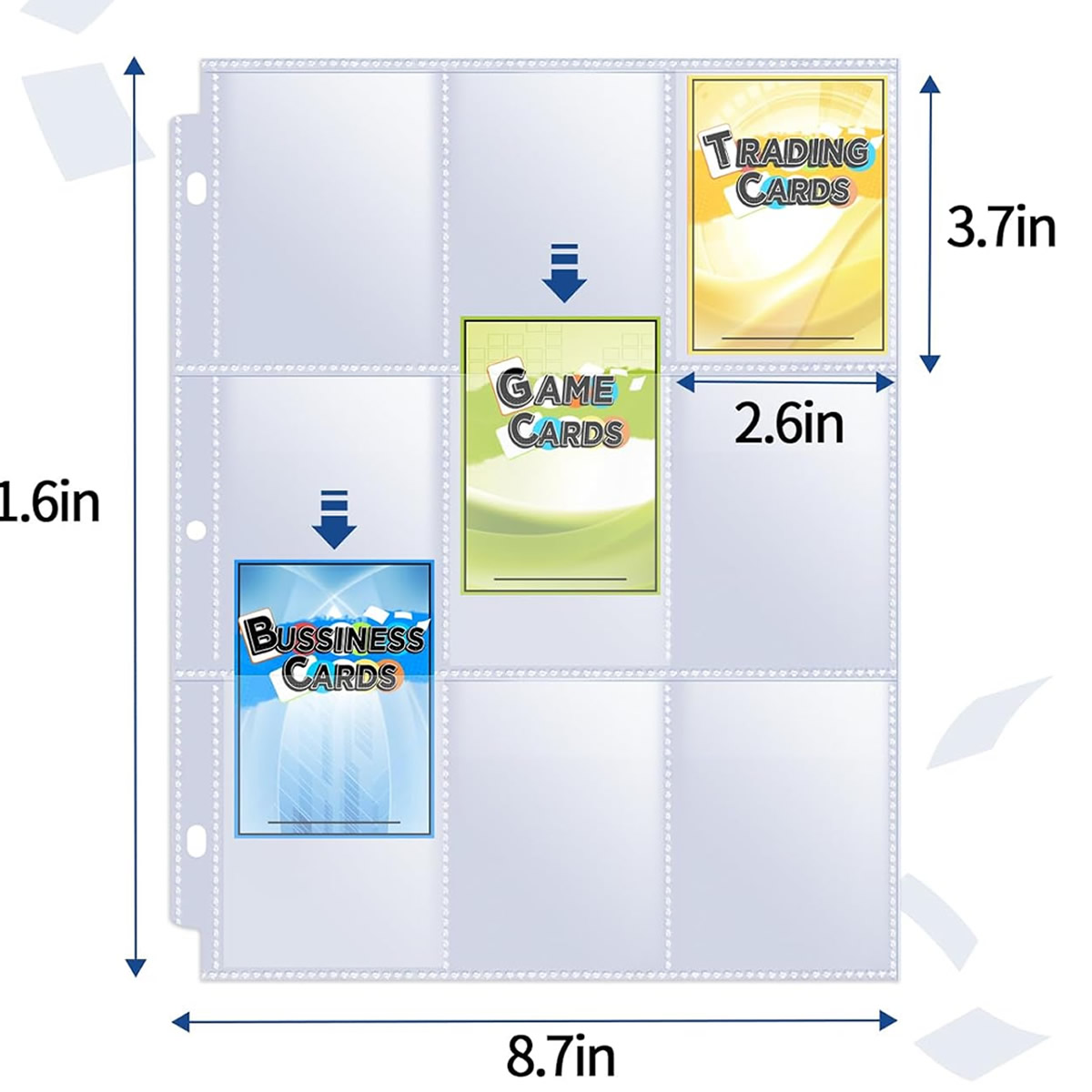 50 Pack 9 Pocket Card Sleeves  - Card Index Box 评论和价格