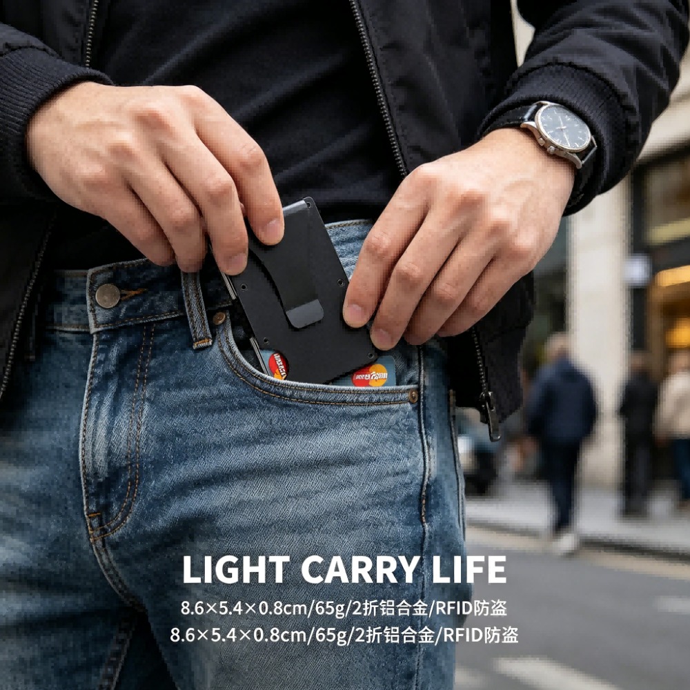 Aluminum Alloy Rfid Blocking C - Index Card Holder 评论和价格