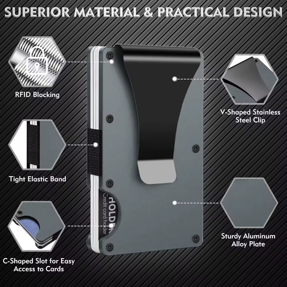 Aluminum Alloy Rfid Blocking C - Index Card Holder 评论和价格