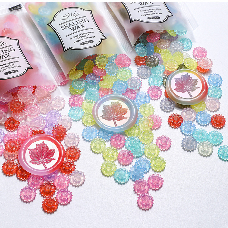 100pcs Translucent Sunflower S - Wax Seal Stamp Set 评论和价格