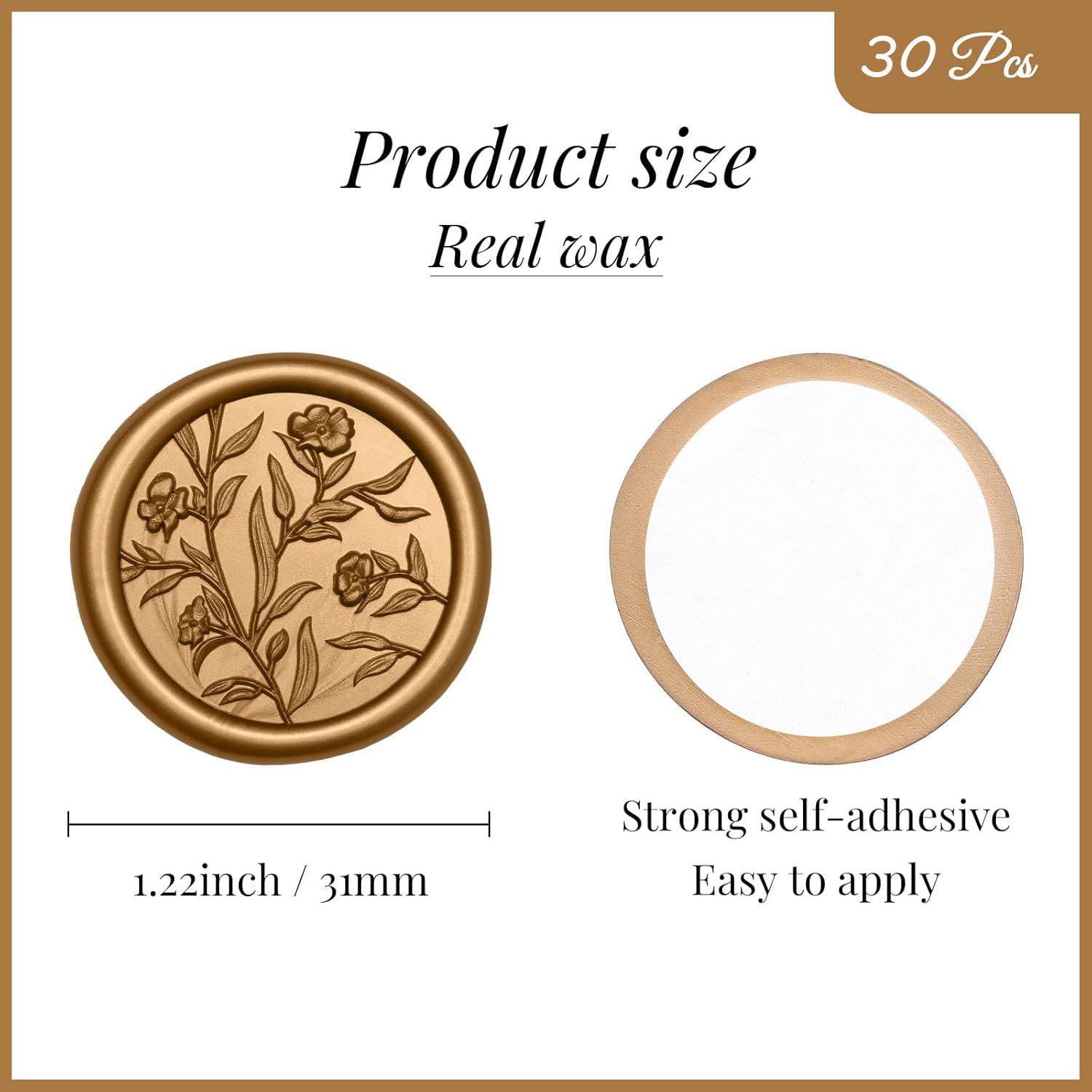 Wax Seal Stickers - 3D Floral  - Wax Seal Stamp Set 评论和价格