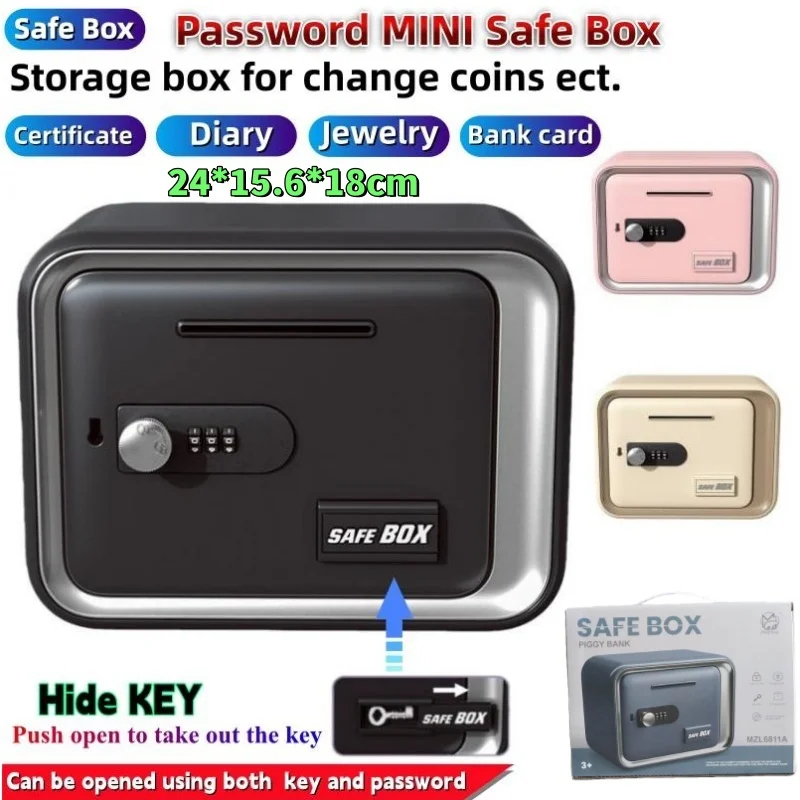 24x18x15cm Safe Box with Key L - Card Index Box 评论和价格